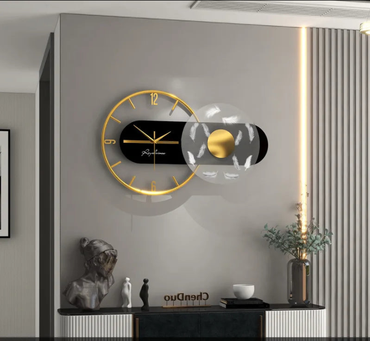 Large Modern Feather Design Wall Clock