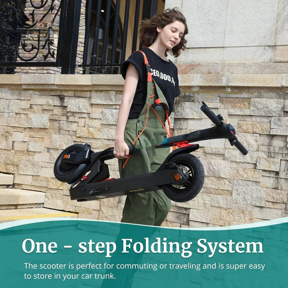 Electric Scooter, 10" Pneumatic Tire, Max 18/38 Mile, Max 20Mph Speed, All Aluminum Body and Headlight Taillight for Adult