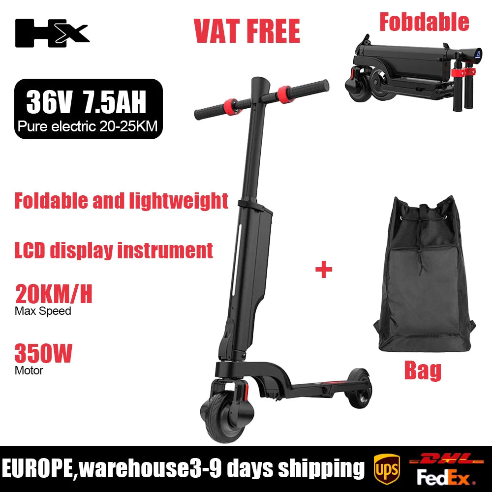 HX X6 Electric Scooter Adult 350W 7.5AH 36V 25KM/H Foldable Electric Kick E Scooter 5.5 inch Wheel EScooter For Adult Children