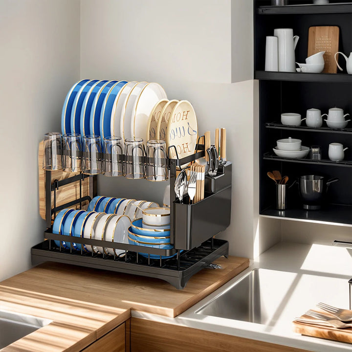 2-Tier Dish Drying Rack Countertop