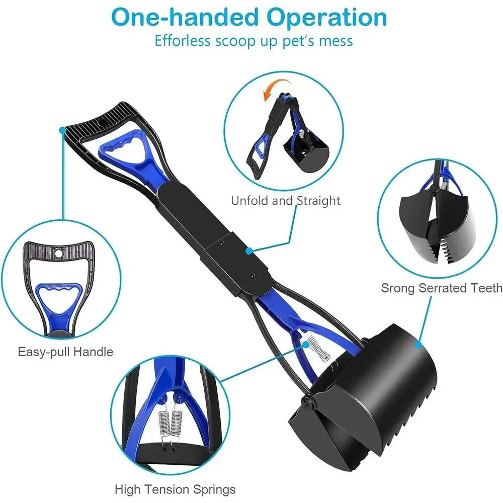 Cleaner Pooper Scooper Pet Dog Long Handle Pet Pooper Scooper Dog Cat Poop Scoop Clean Waste Cleaning Tools Pet garbage bag