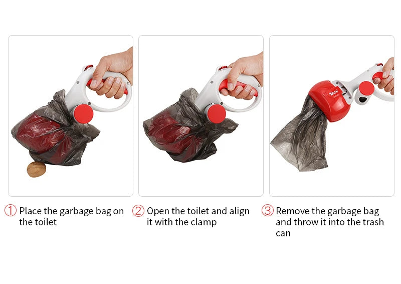 Pet Poop Picker Portable Scooper Animal Waste Sanitary Pickup Remover Dog Outdoor Cleaner Garbage Picker Poop Bag Excrement Tool