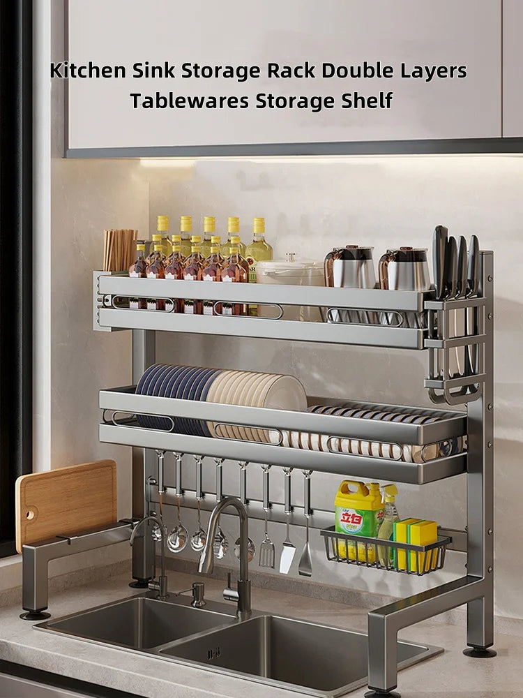 Kitchen Sink Dish Drainer Organizer