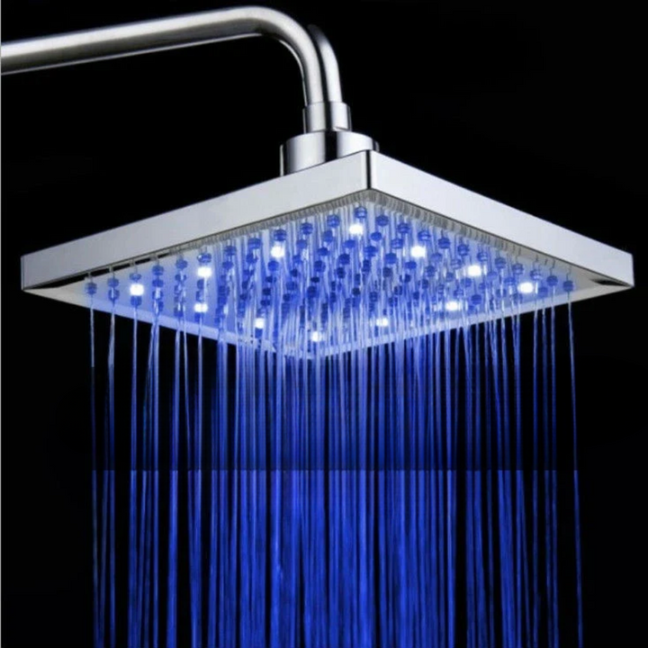 3-Color LED Square Rain Shower Head