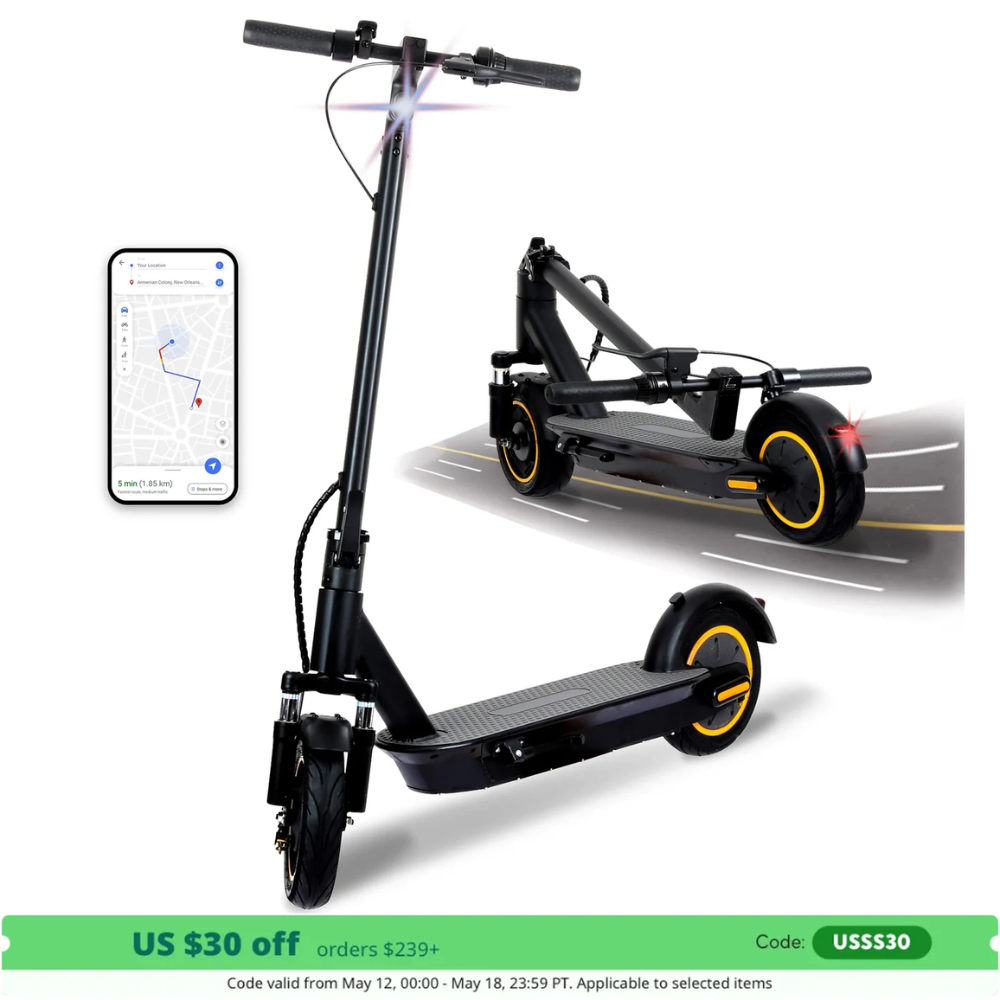 500W Foldable Electric Scooter for Commuting, 10'' Inflatable Tire, 36V 15Ah Battery, Range 35-40km, APP Support E-scooter