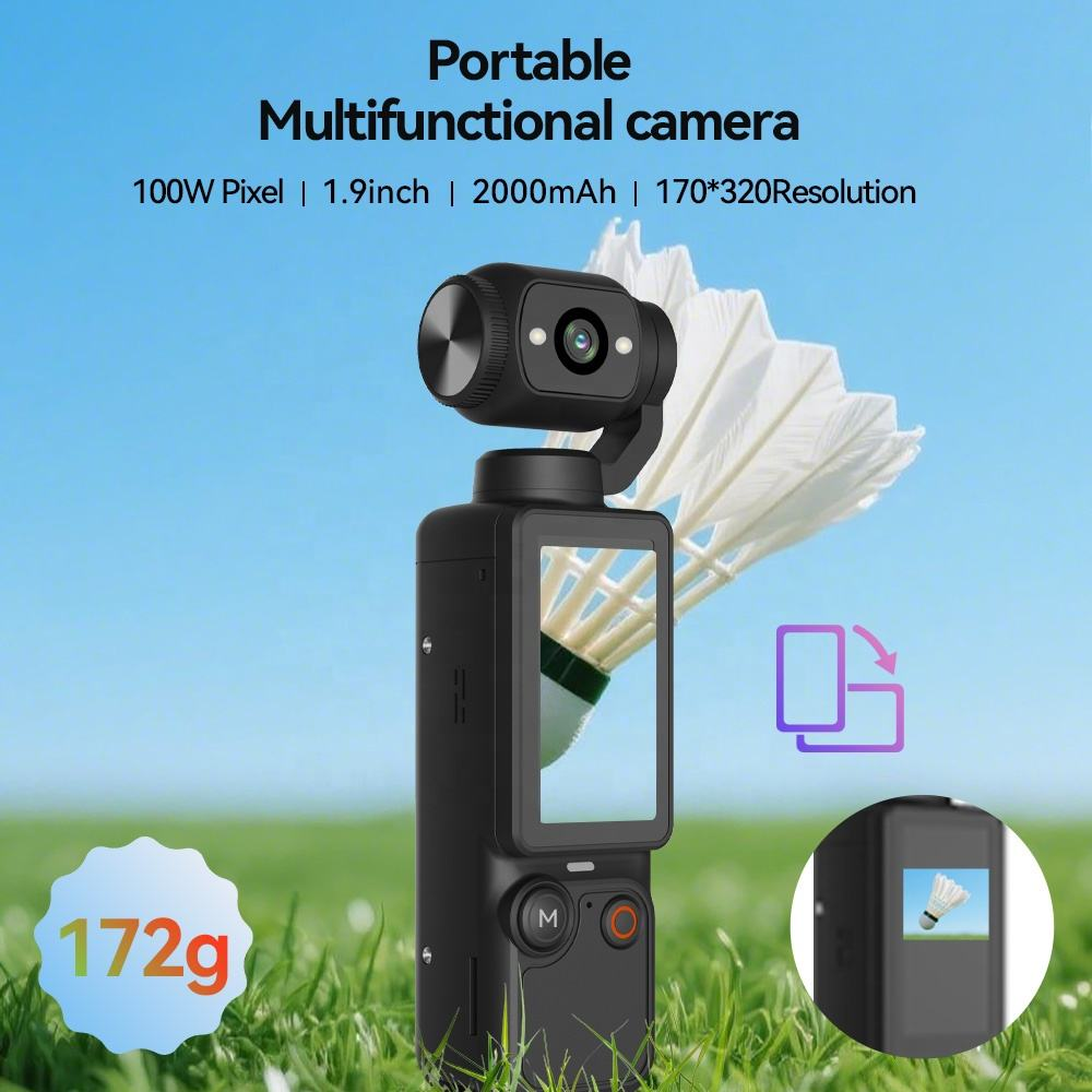 Handheld Mini WiFi Action Camera 180° Full HD Night Vision Vlog Recorder