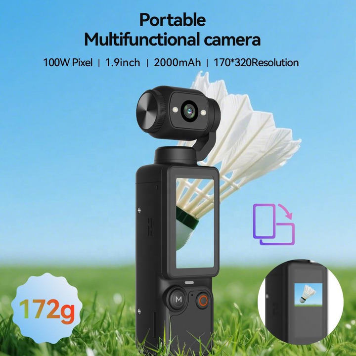 Handheld Mini WiFi Action Camera 180° Full HD Night Vision Vlog Recorder